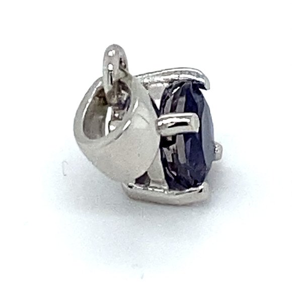 Iolite .62ct Platinum Finish Solid Silver Pendant - Picture 3 of 6